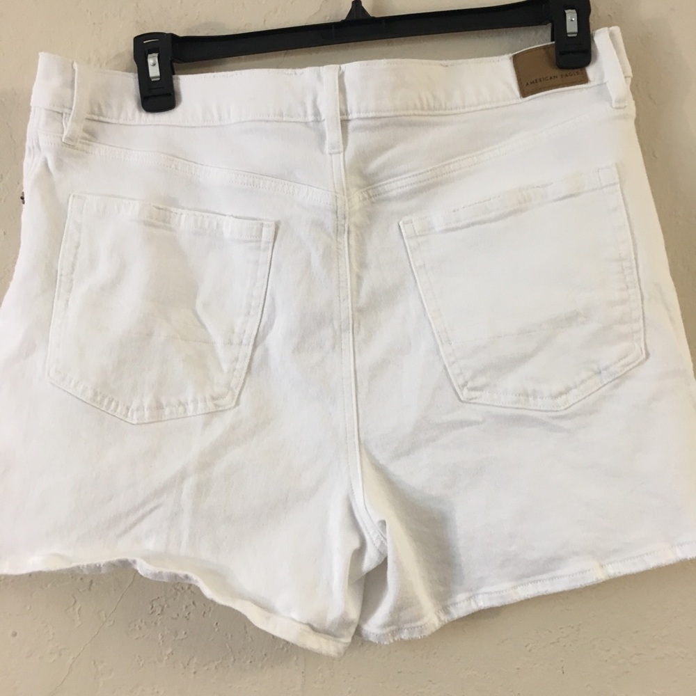 American Eagle Jean Strigid Jean Shorts Size 16 White Relaxed Fit Stretch - Picture 6 of 9